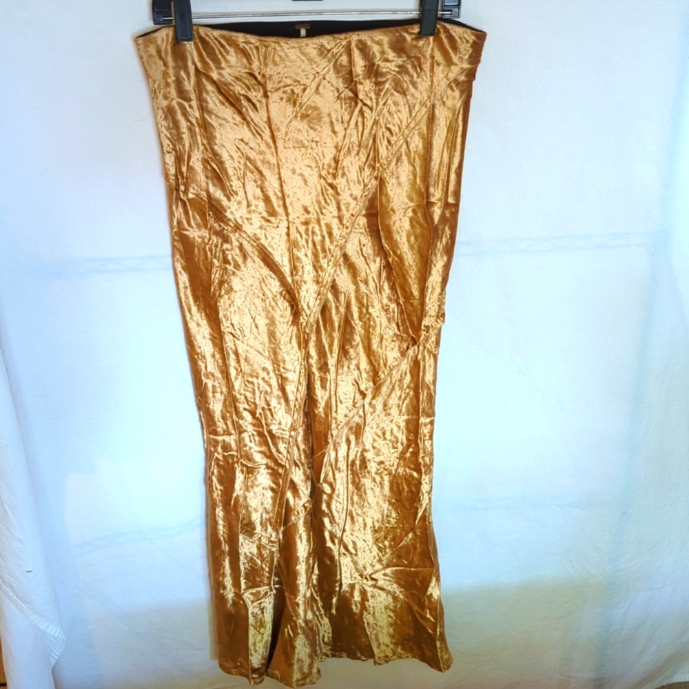 Free People Velvet Skirt - Gold - Size L